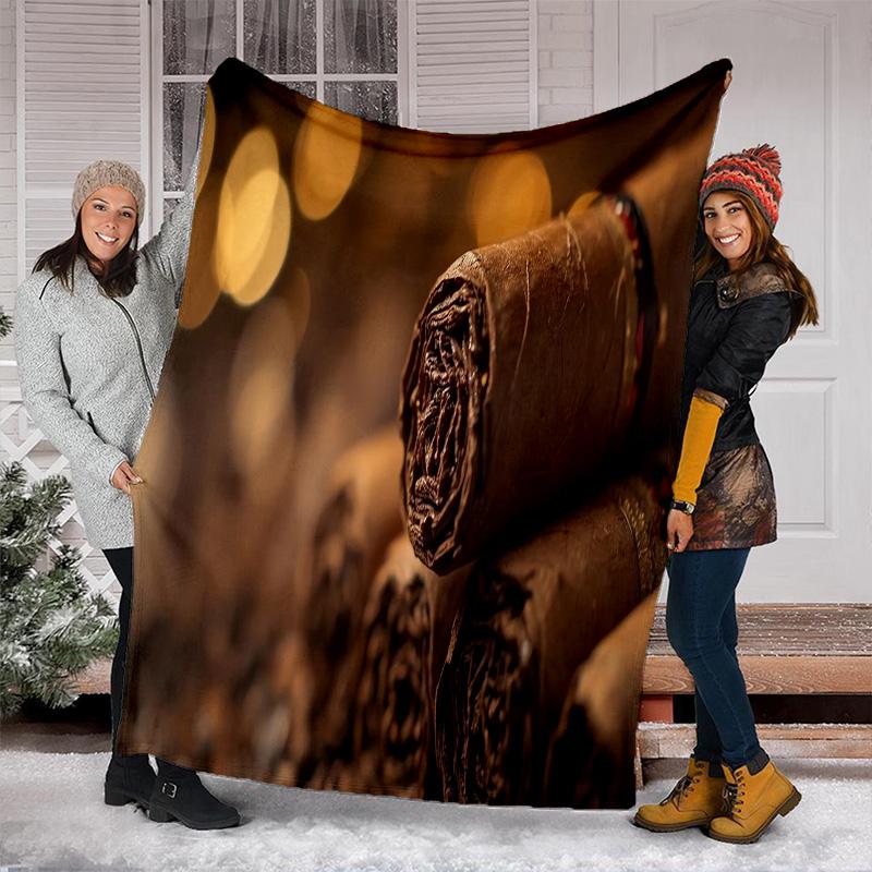 Coffee Bean Cigar Blanket Soft Comfortable All Seasons Perfect Sofa Office Naps Trips Birthday Gift Christmas Present