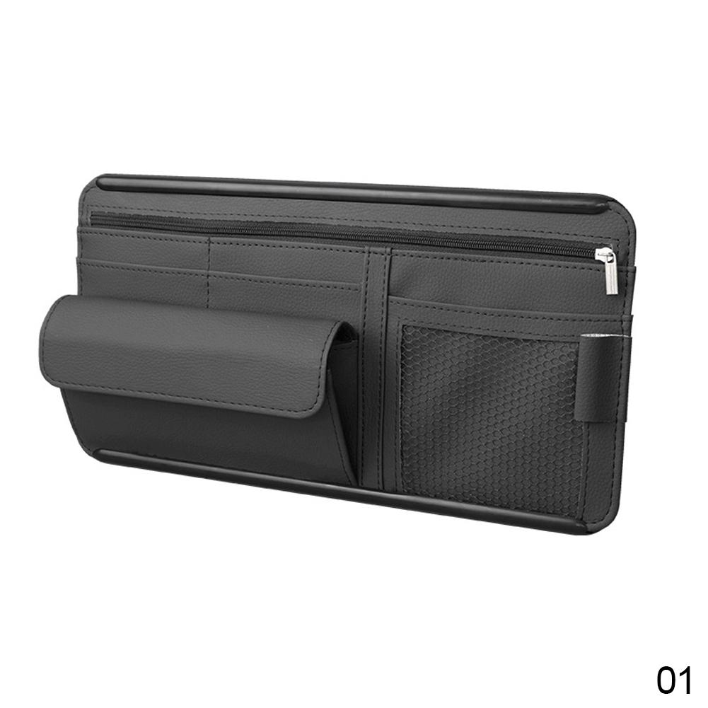 Автомобильный органайзер 5 в 1, солнцезащитный козырек для хранения, автомобильный зажим для солнцезащитного козырька, кожаный ящик для хранения ручек, карточек, билетов, зажим для солнцезащитных очков, сумка, автомобильные аксессуары