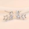New Product Hollow Five-star Corner Earrings for Women's Temperament Earrings Zircon Imitation Earrings
