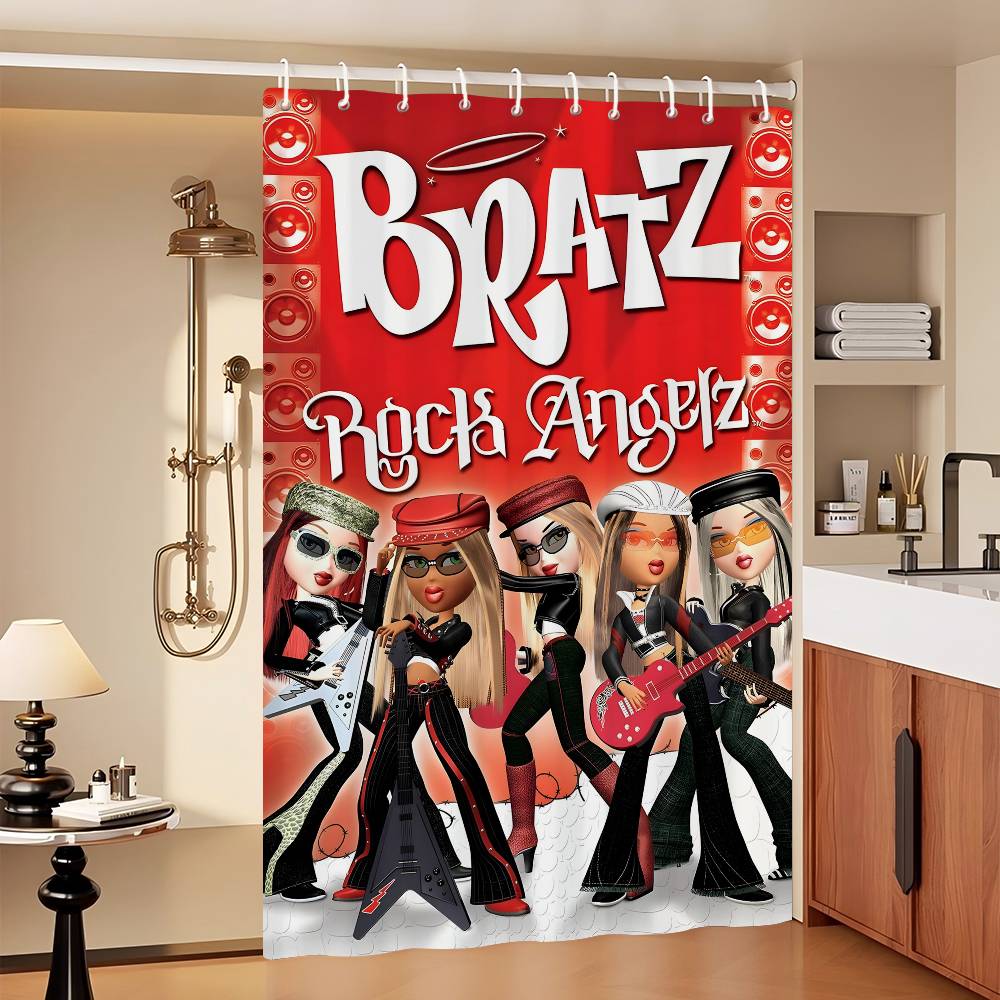 Кукла Братц Классическая Занавеска для Душа, Декоративная Занавеска для Душа для Ванной Комнаты, Водонепроницаемая Занавеска для Душа с Крючками