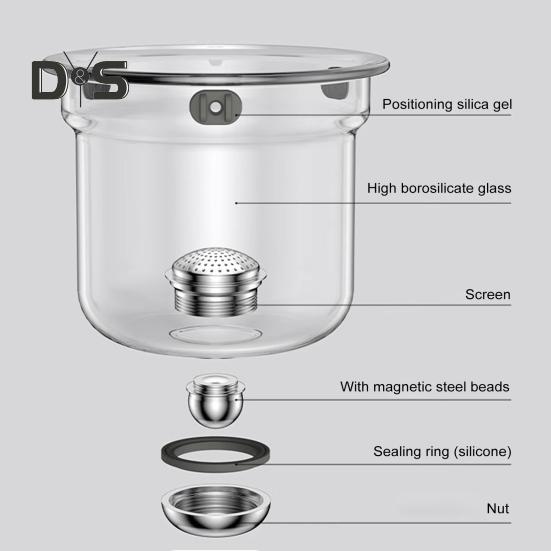 Стеклянный чайник с разделением воды, деревянная ручка, стеклянный чайник с заварочным устройством, носик без подтеков, чайник для заваривания чая