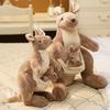 New Mother and Son Kangaroo Plush Toy Australian Kangaroo Doll Simulation Animal Doll Parent-child Doll Birthday Gift