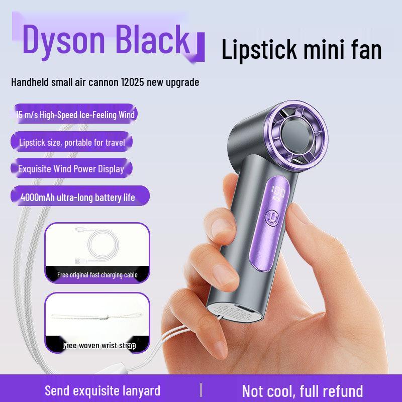 Portable USB Mini Lipstick Fan - Handheld, Rechargeable, Outdoor Cooling Solution for Students