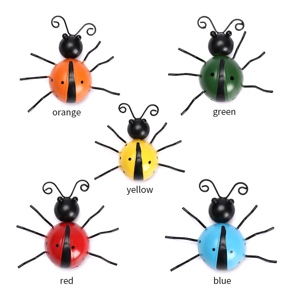 Backyard Wall Sculptures Statues Cute Rustic Garden Wall Decor 3D Wall Art Metal Ladybugs