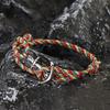 Navy Style Silver Anchor Bracelet Handmade Braided Multi-Layer Braslet Nautical Surf Viking Colorful Rope Couple Jewelry