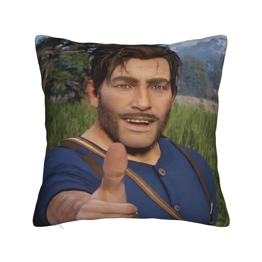 Квадратная наволочка с мемом Артура Моргана RDR2 Игровые чехлы для подушек Модный полиэстер Декор Наволочка для гостиной 40*40 см