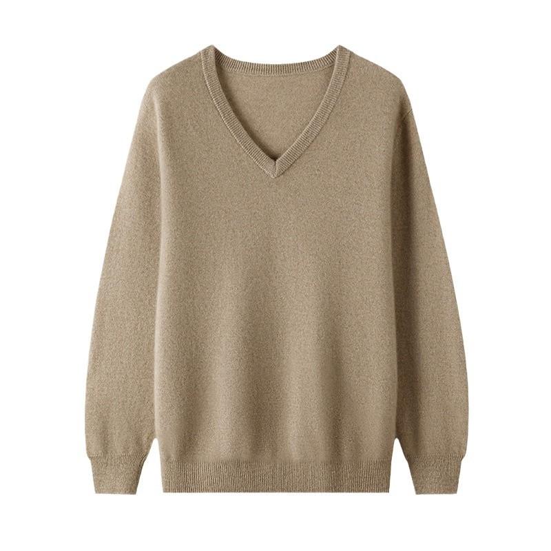 Новый кардиган с V-образным вырезом для мужчин, однотонный пуловер, базовый трикотажный свитер большого размера, свободный, повседневный
