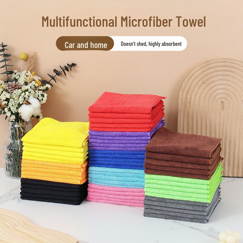 Cross-Border Microfiber Kitchen and Car Cleaning Cloths - Absorbent, Non-Shedding Towels and Scouring Pads