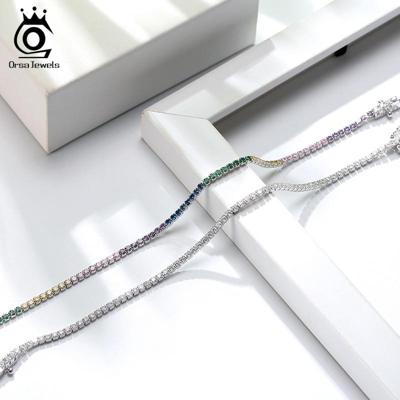 4mm Round Cut Tennis Bracelet In 925 Sterling Silver White Gold Woman Men Bracelets Bangle Jewelry Hand Chain Sb94