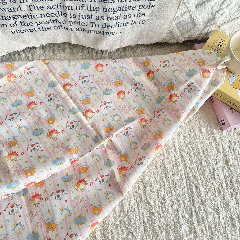 100% Cotton Digital Print Korean Style Cartoon Animal & Floral Fabric for Women's Clothing, Children's Wear, Family Outfits, Homewear & DIY Projects