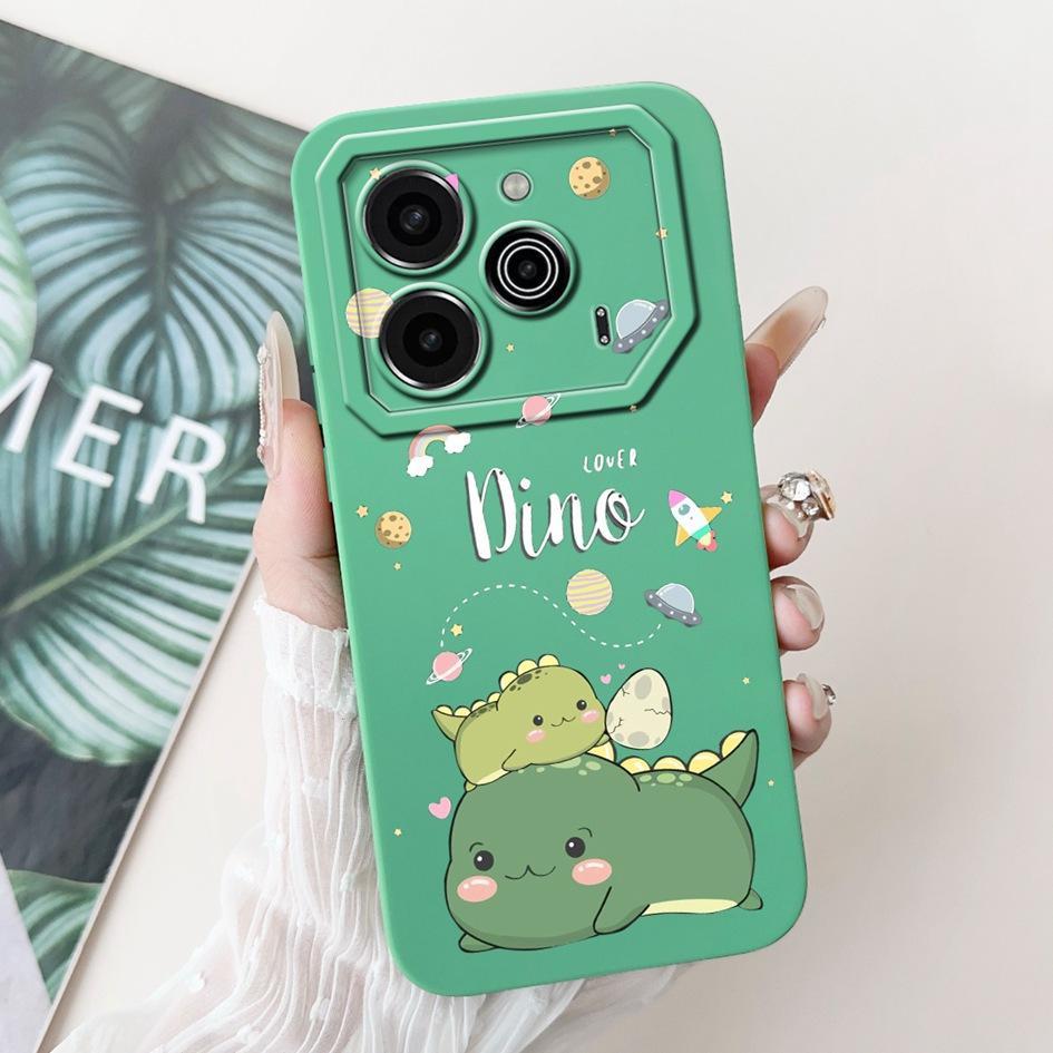 Pova 6 Case For Tecno Pova 6 Pro 5G Silicone Cover Cute Dinosaur Panda Camera Lens Protector Bumper For Tecno Pova6 Pro LI9 Capa