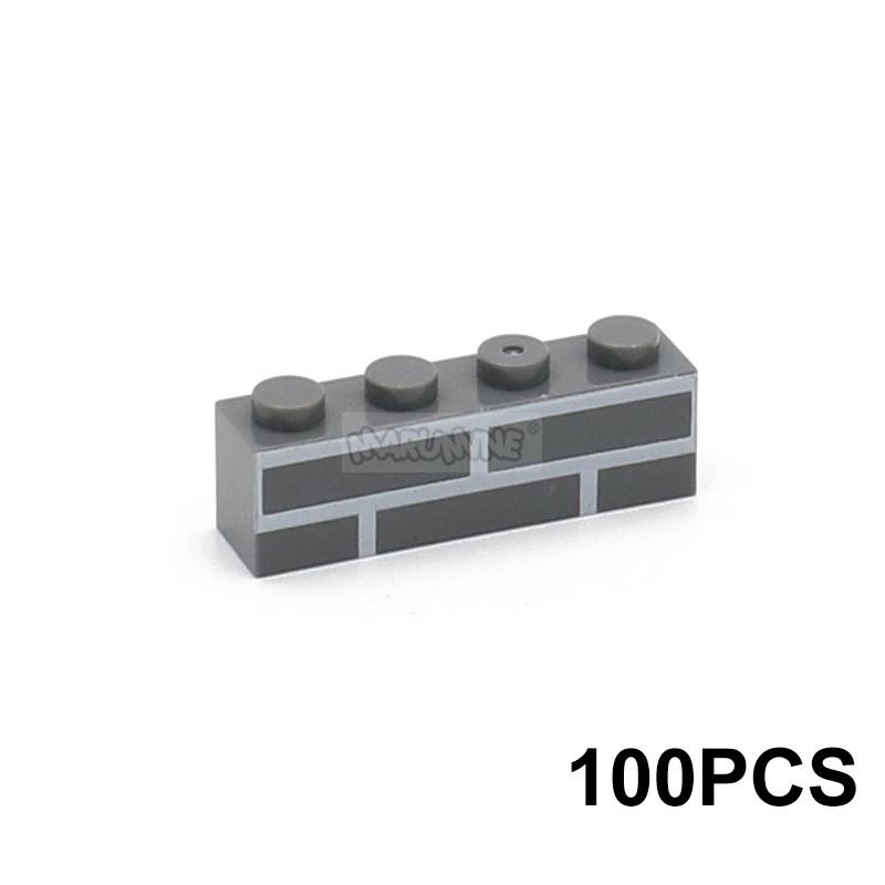 Marumine Кубики MOC 100 шт. 1x4 Стена Дома Набор Строительных Блоков Кубические Детали Совместимые с 15533 Строительство Идея Аксессуары Детали