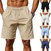 Мужские летние пляжные шорты с карманами, на кулиске, с эластичной талией, однотонные, универсальные повседневные шорты для ежедневной носки