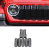7PCS Black Front Grille erts Mesh Grill Frame Trim for Jeep Wrangler JL 2024+