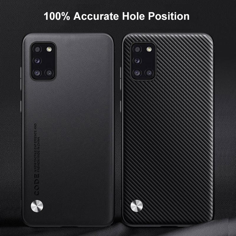 Роскошный чехол из искусственной ПУ кожи для Samsung Galaxy A31, задняя крышка, матовый силиконовый противоударный защитный чехол для телефона для Samsung A31 Coque