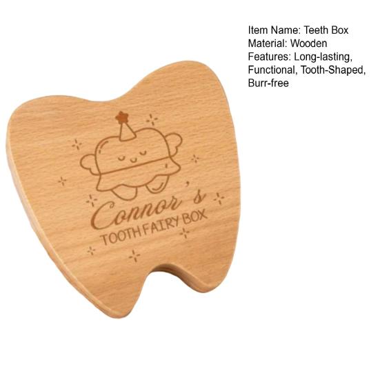 Деревянная коробочка для зубов Коробка для хранения молочных зубов Коробка для памятных вещей для детских зубов Витрина для зубов для детей Сохранение молочных зубов