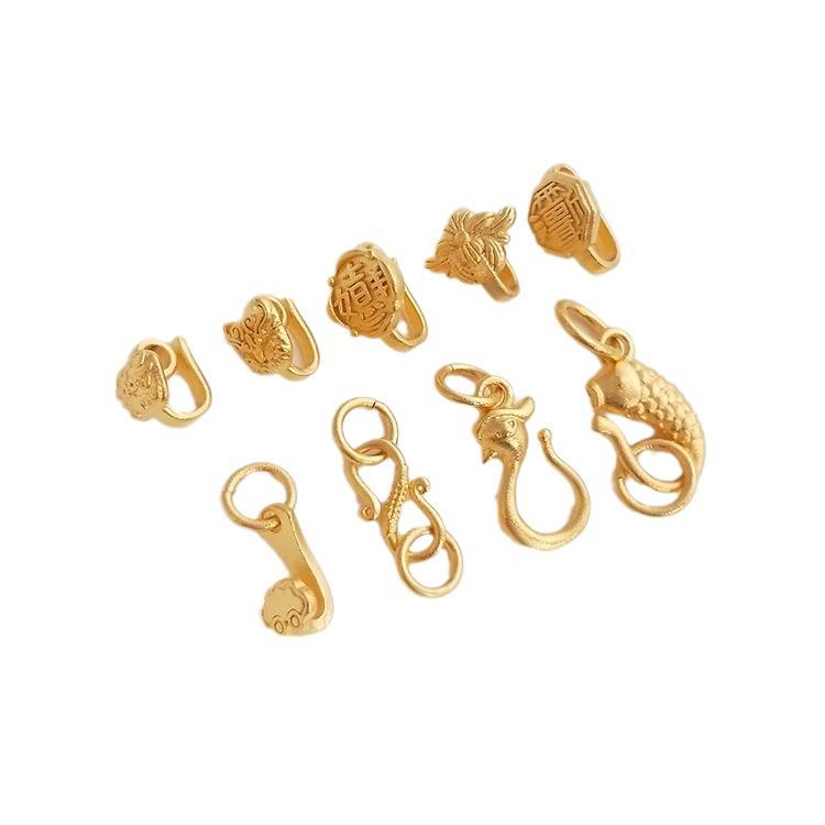 Золотой Благоприятный Зверь Рыба Руи S-образная Застежка Ювелирный Соединитель Браслет