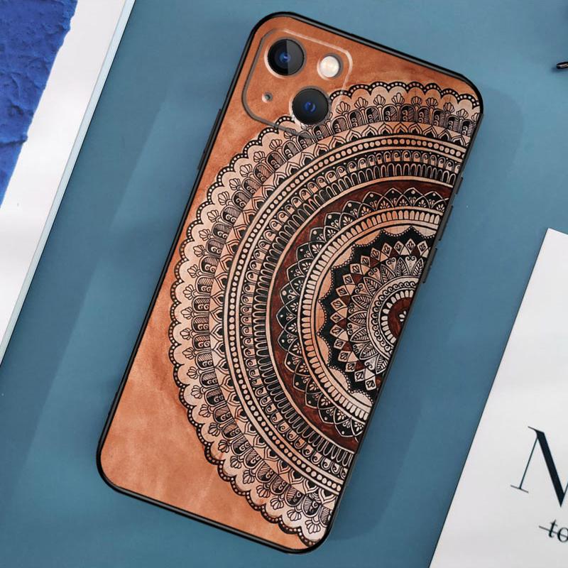 Indian Pattern Mandala Phone Case For iPhone 15 13 12 11 14 Pro Max Mini X XR XS MAX SE 2020 7 8 Plus Back Cover