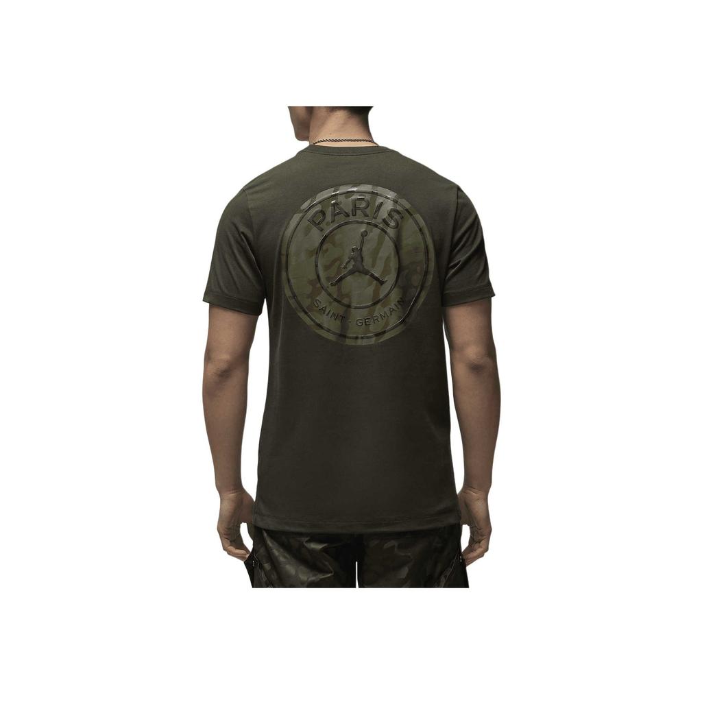 Jordan Повседневная футболка с коротким рукавом PSG Collaboration с круглым вырезом SS24, мужские топы темно-зеленого цвета FN5333-355