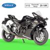 Масштаб 1/12 WELLY 2010 Kawasaki Ninja ZX-10R, модель мотоцикла из сплава, литье под давлением, металлические игрушечные транспортные средства, коллекция высокой имитации, детские подарки