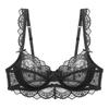 European American Sexy Lingerie: Transparent Plus Size Ultra-Thin No Sponge Lace Bra - Minimizes Large Bust, Anti-Sagging