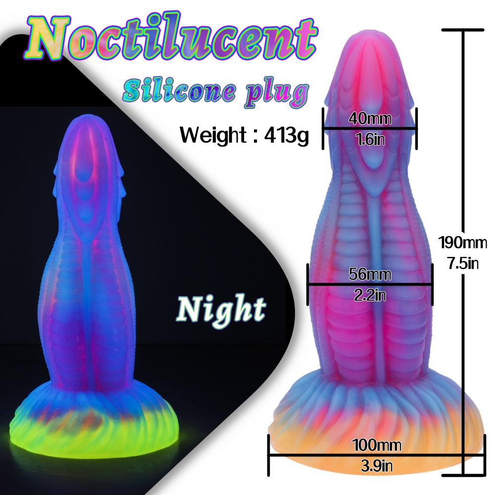 Realistic Night Glowing Anal Plug Luminous Monster Dragon Dildo for Women Men Butt Plug Sexy Dog Shape Sex Toy for Couples