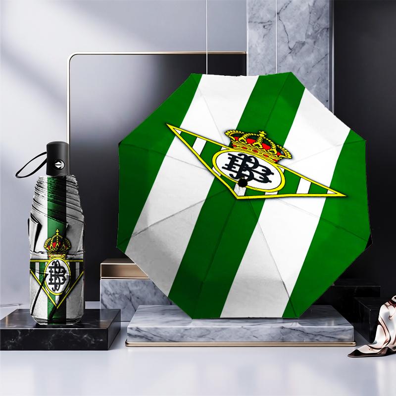 Football Betis Crest Lightning Umbrella 8-Frame for Travel, Camping, Casual Lightweight Portable Umbrella, Essential for Every Family Holidays Gift