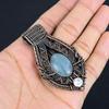 Aquamarine 999 Copper Wire Wrapped Pendant, Handmade Gemstone Pendant Jewelry, Gifts For Wife Brand New Pendant