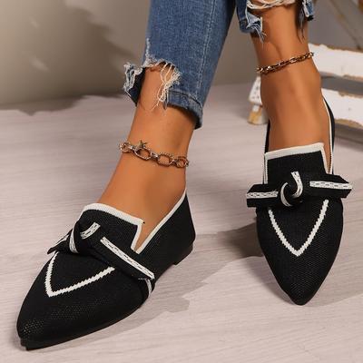 Модные женские туфли с бантом и острым носком из дышащей сетки повседневная обувь удобные женские туфли-ходунки легкие туфли на шнуровке с мягкой подошвой на плоской подошве Zapatos De Mujer