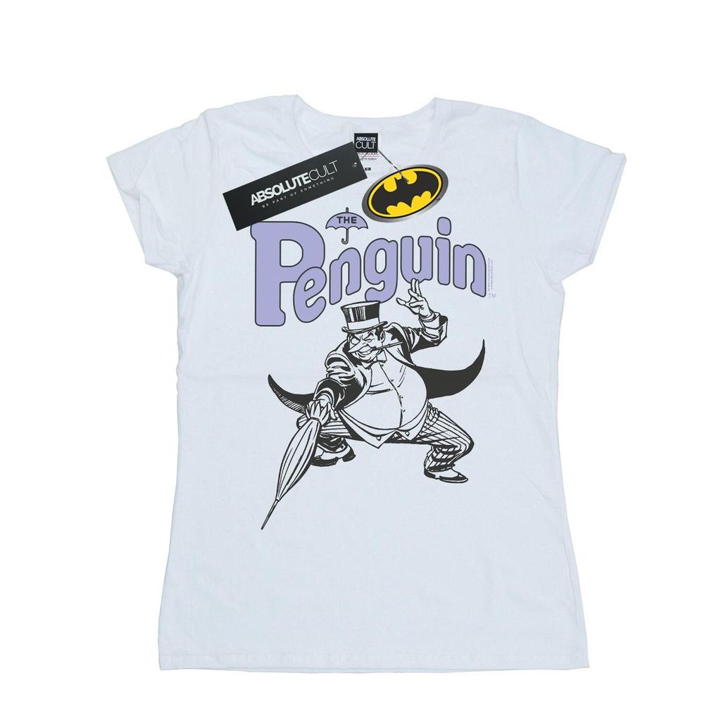 DC Comics Womens/Ladies Penguin Mono Action Pose Cotton T-Shirt