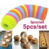 3 шт./5 шт. Силиконовая форма для саварена в форме трубы 7 см Форма для выпечки бандт Случайный цвет Инструменты для украшения