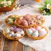 Easter Egg Pendant Creative Woven Basket Easter Egg Decorative Ornament Scene Arrangement