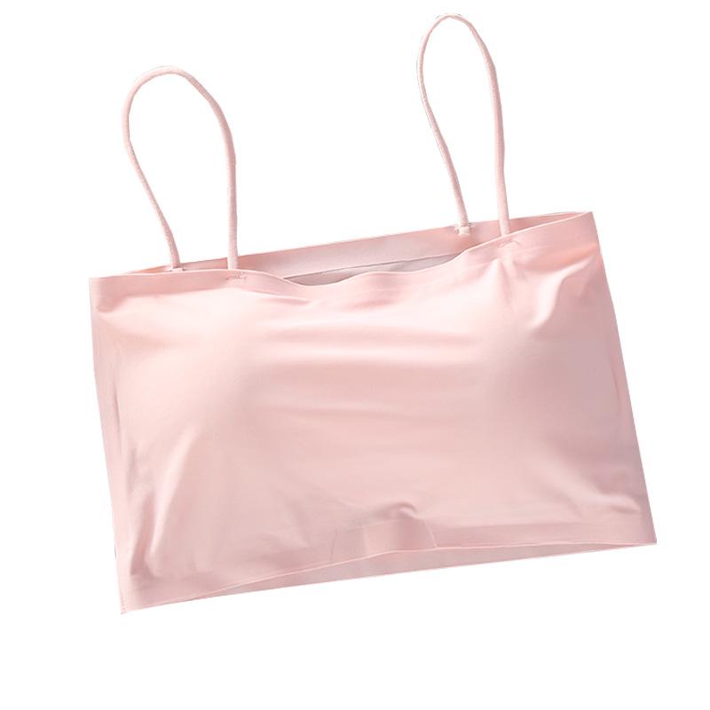 Ice Silk Seamless Bandeau: Women's Sports Camisole with Beautiful Back Design