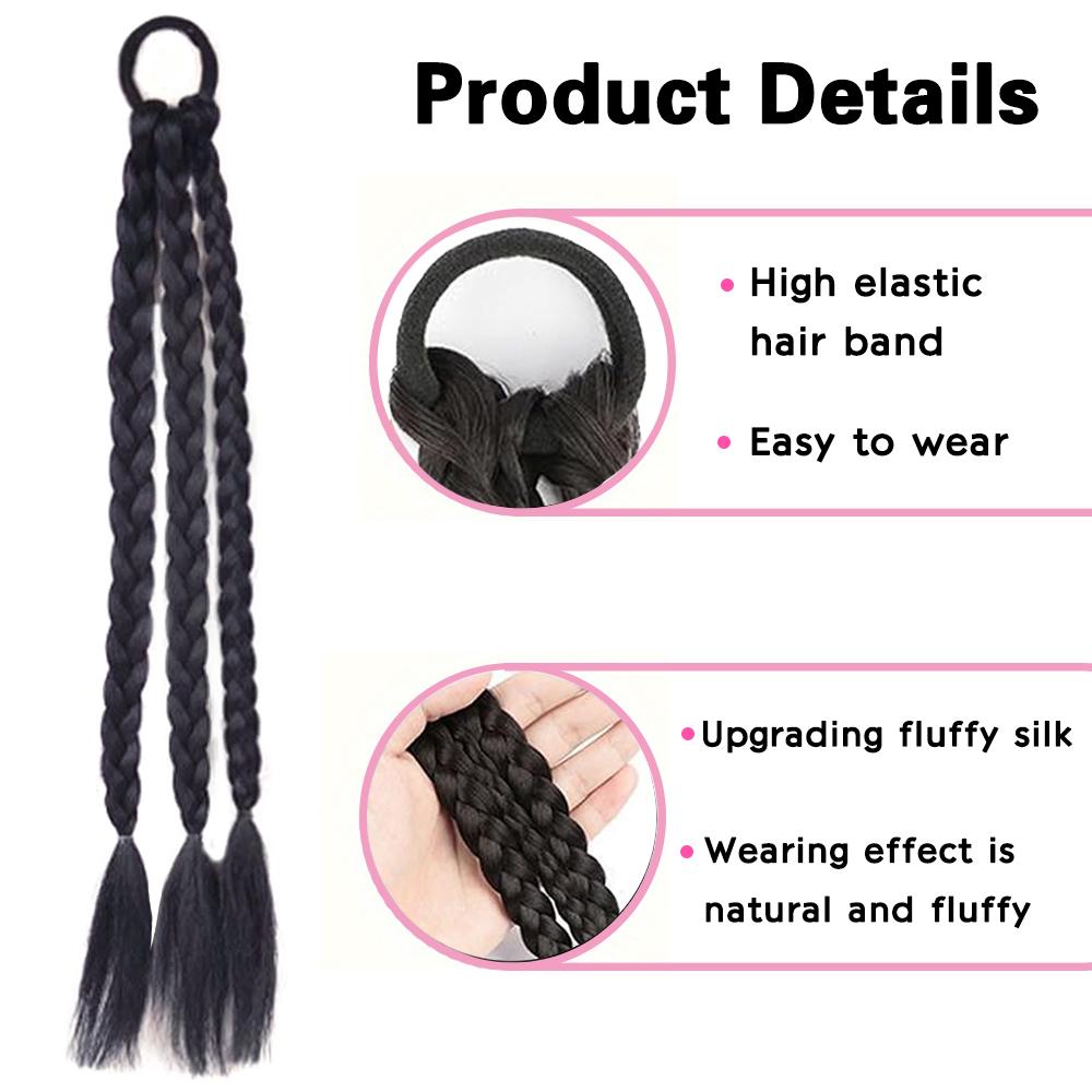 XINRAN 1 шт. синтетическая лента плетеные эластичные накладные волосы для хвоста длинные прямые косички парик для женщин косплей вечеринка одежда