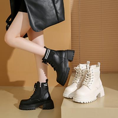 Горячая Распродажа Женская Обувь Женские Ботинки Спереди Шнуровка Женские Модные Круглые Носки Современные Ботинки Женские Зимние Ботильоны Больших Размеров Zapatos