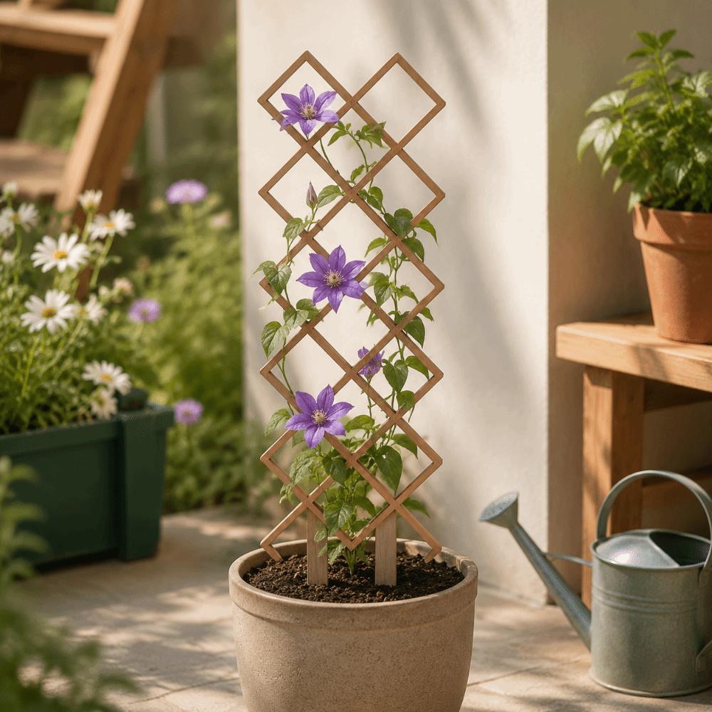 Hollow Out Plant Support Rack Wooden Plant Trellis Frame Garden Plant Trellis Patio Lawn