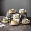 Керамическая кофейная чашка и набор блюдец Чашки для послеобеденного чая Офисные кофейные кружки Керамические чашки для воды Чашки для завтрака из хлопьев Кружки для молока