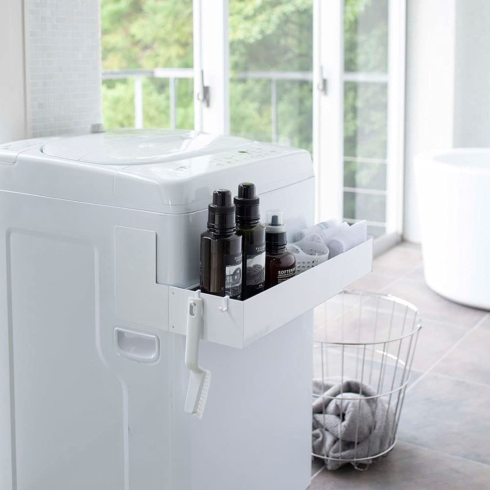 Yamazaki Jitsugyo 5272 Магнитная телескопическая стиральная машина Just Clip со стойкой для хранения белья, Белая, Прибл.. W38-65.5XD30XH18см, Башня, Магниты,