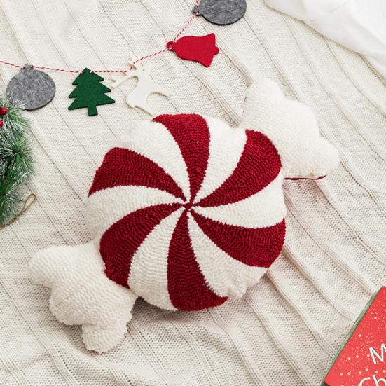 Рождественская подушка в форме сердца в форме леденца, яркий цвет, праздничная новогодняя вечеринка