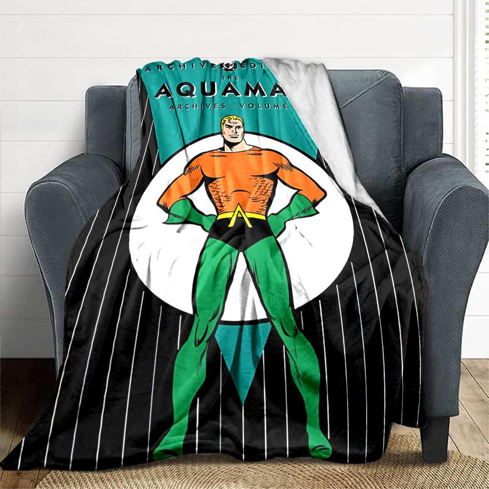 1pc Aquaman Flannel Throw Blanket Soft, Warm & Cozy for Couch, Bed, Office, and Travel Versatile All Season Gift, Christmas present