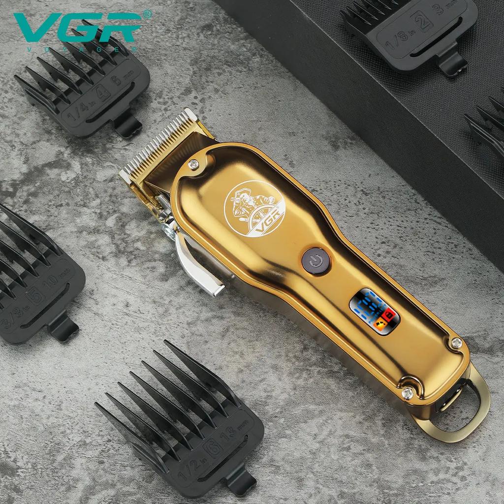 VGR V-650 Профессиональная машинка для стрижки волос Металлический корпус Литиевая батарея 2000 мАч Беспроводная машинка для стрижки волос для мужчин Триммер для бороды Парикмахерская Стрижка волос дома