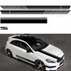 Sporty Racing Stripe Car Side Body Hood Rearview Mirror Sticker Decals Decor Set