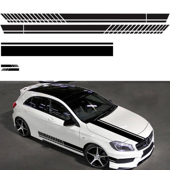 Спортивная гоночная полоса автомобиля, боковая часть кузова, капот, зеркало заднего вида, наклейка, набор декоративных наклеек