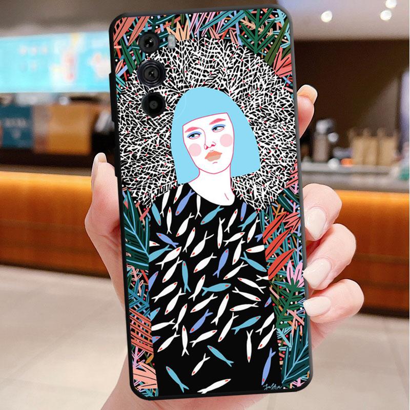 Women Flowers Russian Phone Case For Motorola Edge 60 50 40 Pro 60 50 40 30 Ultra Neo Fusion Moto G Play G Stylus G Carcasas