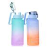 2L Large Capacity Water Bottle Straw Cup Gradient Color Plastic Water Cups With Time Marker Outdoor Fitness Sports Bottle