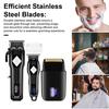 Мужской комплект машинки для стрижки волос 3 в 1, беспроводной набор для стрижки, электробритва, триммер для бороды, лезвия из нержавеющей стали, ЖК-дисплей, USB-кабели для зарядки, бритва