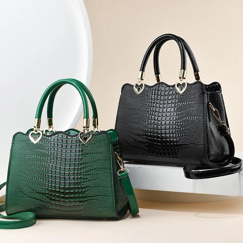 Luxury Brand Designer Women'S Shoulder Bag Fashionable Crocodile Pattern Crossbody Bag, Classic Retro Handbag Women Tote Bag