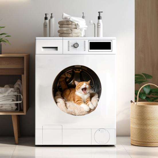 Милая наклейка на стиральную машину с животными, статичная наклейка с спящим кошкой/собакой, водостойкое украшение для двери стиральной машины для дома, квартиры