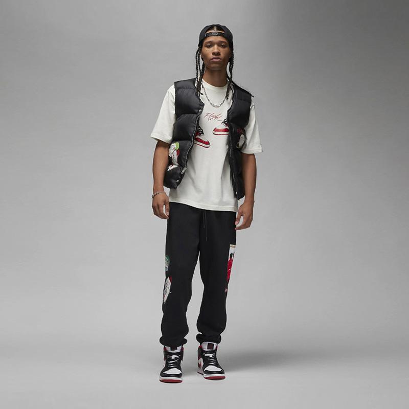 Jordan Однобортный жилет с v-образным вырезом и принтом серии Artist, мужская верхняя одежда, черный DV1608-010