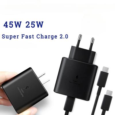 Для Galaxy Charger 45w Typec Fast Chargeur S25 S24 S23 Ultra S22 + S20 Note 20 A54 A53 A55 A56 Tab S9 Carregador адаптер Usb C кабель